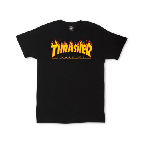 Thrasher Flame logo Black Tee