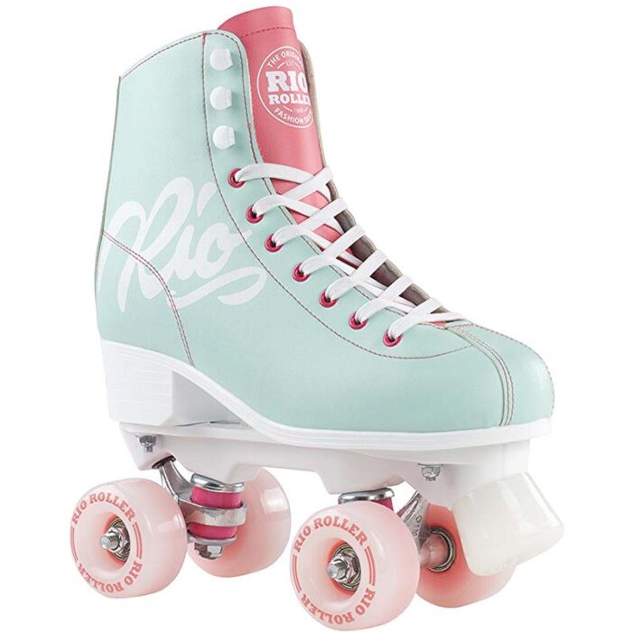 Rio Roller Script Quad Roller Skate Teal Coral - Image 2