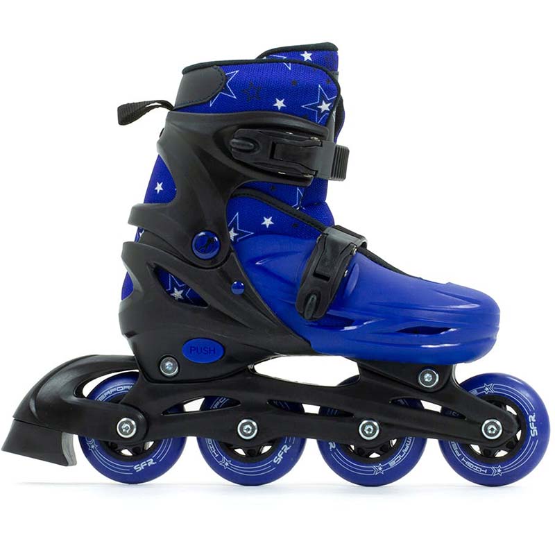 SFR Plasma Adjustable Inline Skate Black / Blue 7Ply Skate Store