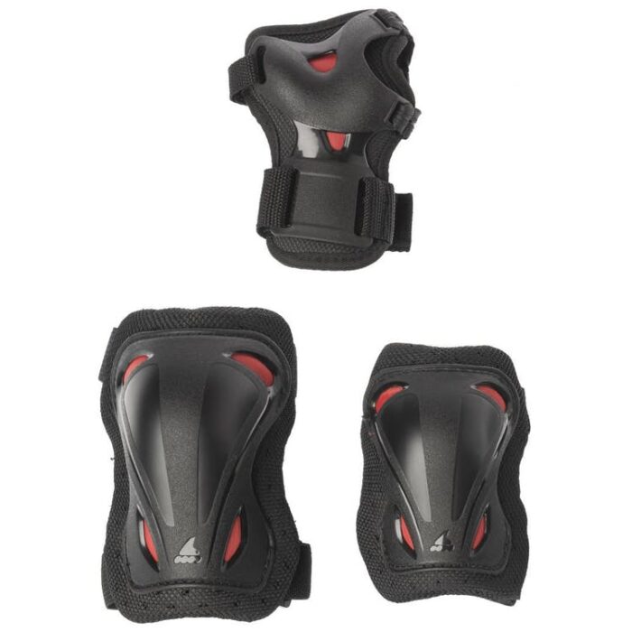 Rollerblade Skate Gear Jr 3 Pack Pad Set - Black/Red