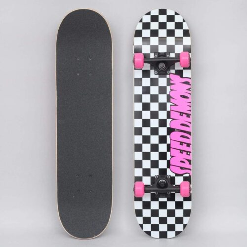 Speed Demons Checkers Factory Complete Skateboard Black Pink 7.75"