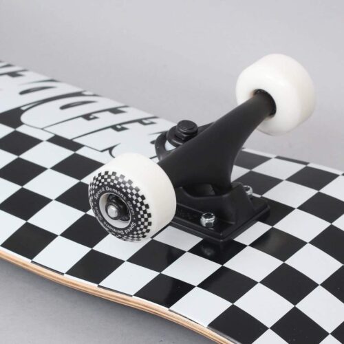 Speed Demons Checkers Factory Complete Skateboard Black White 8"