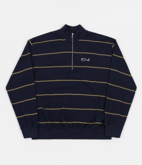Polar Stripe Zip Neck Sweatshirt - Rich Navy