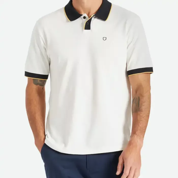 Brixton Polo Knit White