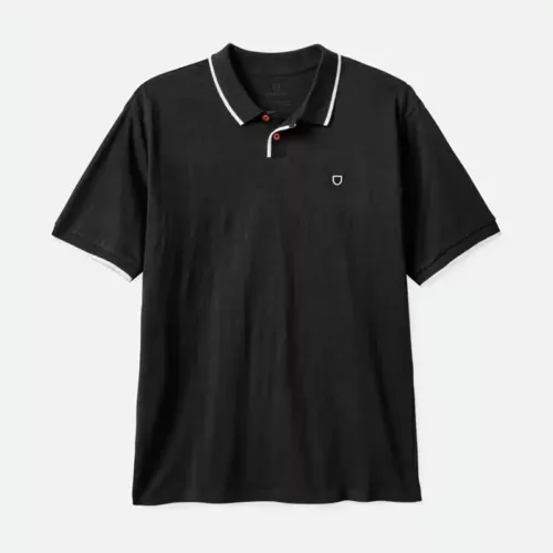 Brixton Proper Slub Polo Shirt Black