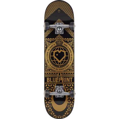 blueprint-home-heart-complete-skateboard Black Gold