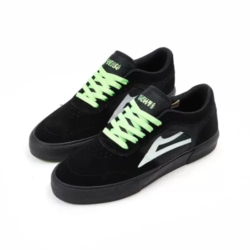 Lakai x Girl Yeah Right! Staple Skate Shoes - Black:UV Green Suede