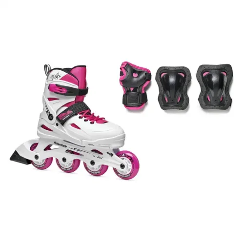 Rollerblade Fury Combo Adjustable Kids Skates White Pink