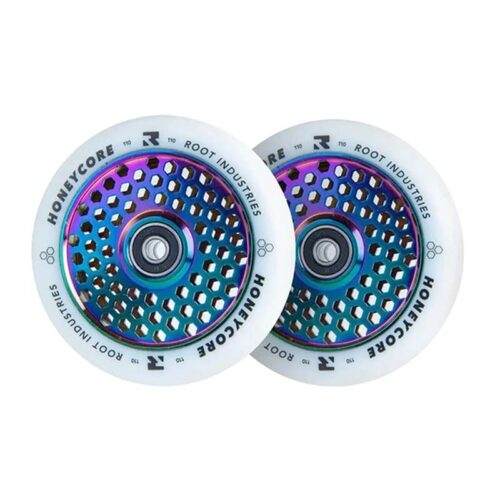 Root Honeycore White 110mm Stunt scooter wheels 2-pack Neochrome