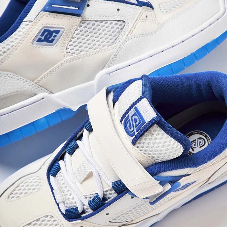 DC JS 1 Skate Shoes White Blue - 7Ply Skate Store