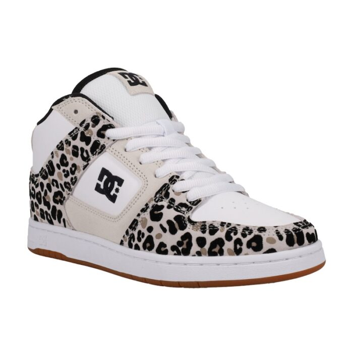 DC Manteca Hi Leather Shoe for Women - Leopard Print - Image 2