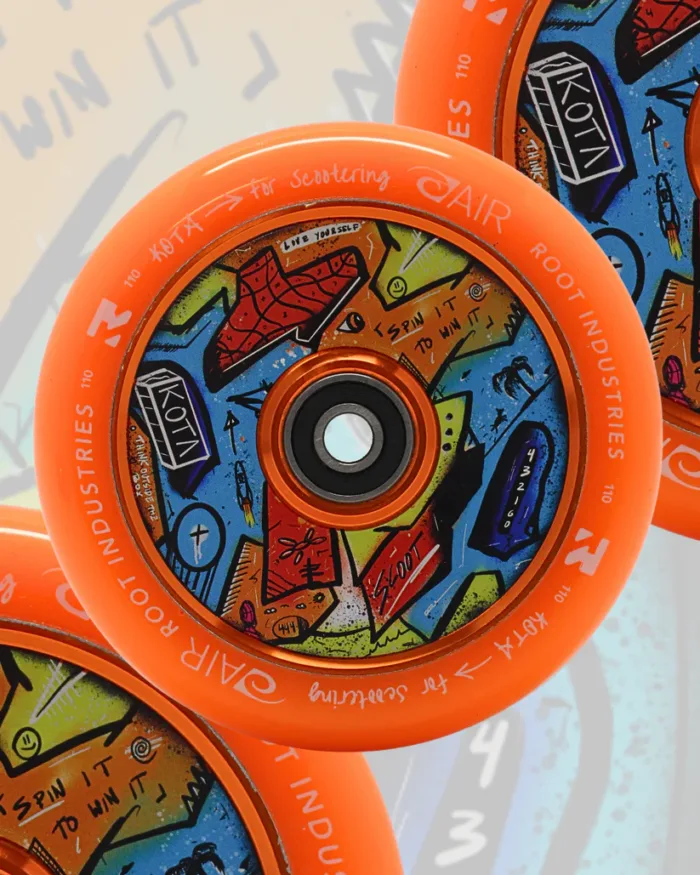 Root Industries x KOTA Limited Edition AIR 110mm Wheels - Orange (sold as a pair) - Image 2
