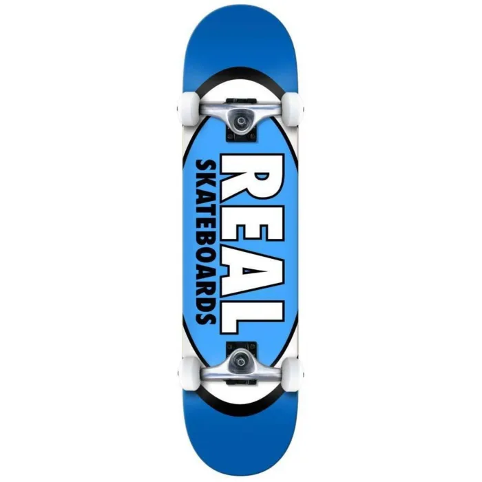 Real Classic Oval Medium Factory Complete Skateboard Blue 7.75"
