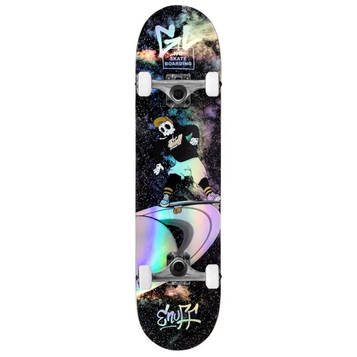 Enuff Skully Hologram Black Complete Skateboard  7.75"
