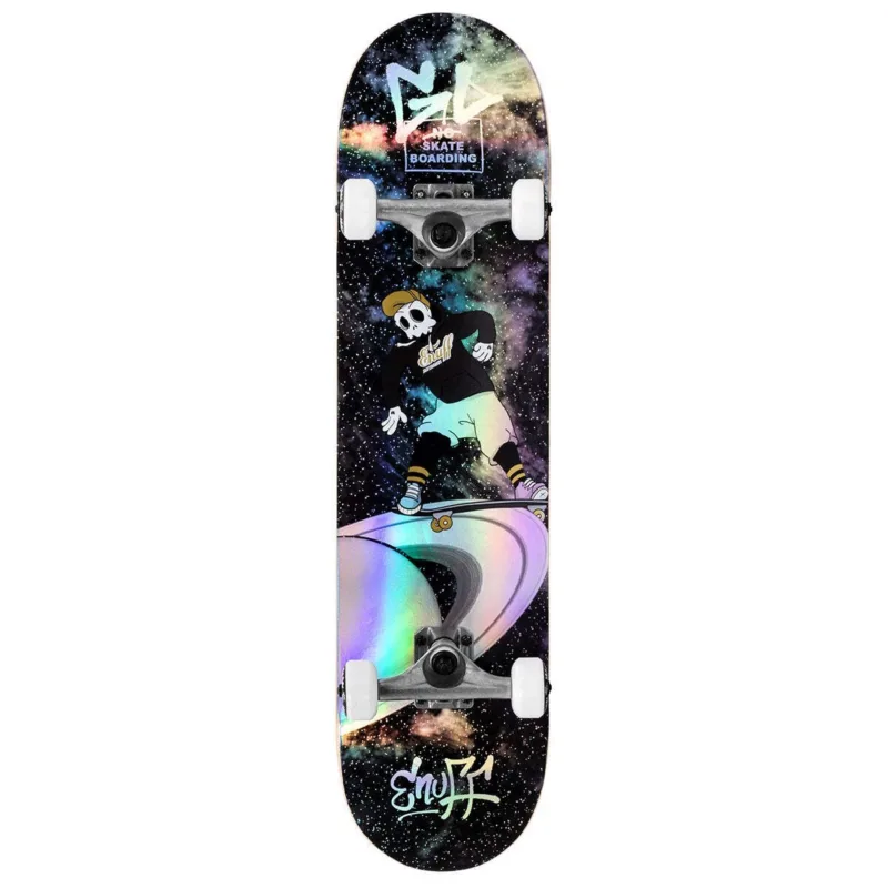 Enuff Skully Hologram Black Complete Skateboard  7.75"