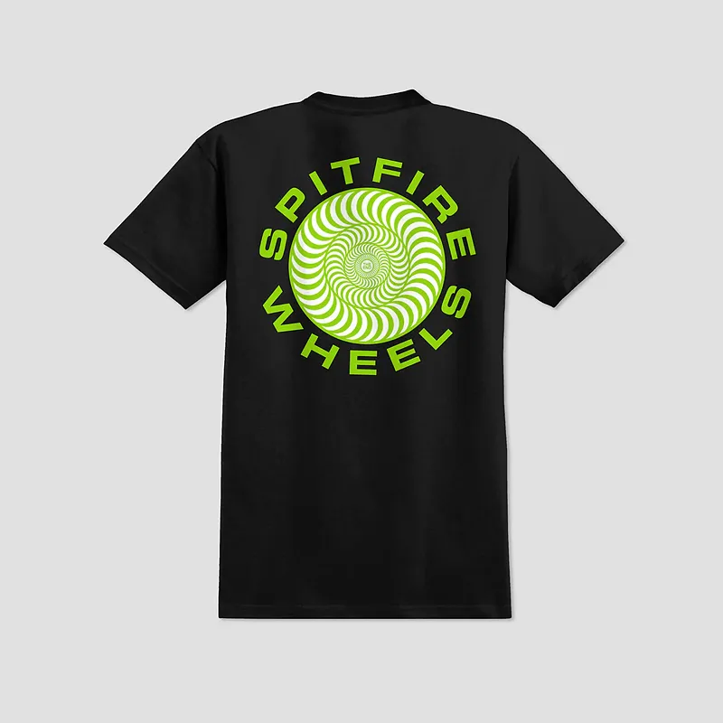 Spitfire Classic '87 Swirl Fill T-Shirt - Black/Lime - Image 2