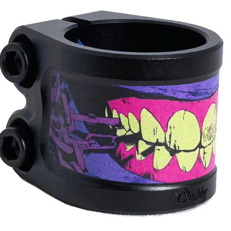Chubby Gnasher - 2 Bolt Scooter Clamp - Black/Purple - Image 2