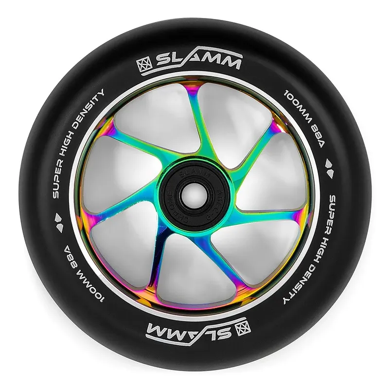 Slamm 100mm Team Scooter Wheel (Single) - Black/Neo